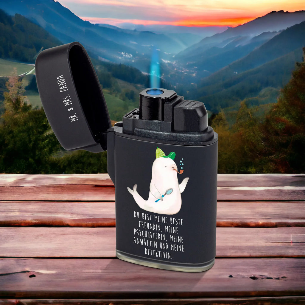 Lighter seal sherlock Feuerzeug, Feuerzeuge, Sturmfeuerzeug, Gasfeuerzeug, Luxus Feuerzeug, Sturmfeuerzeug nachfüllbar, Tiermotive, Gute Laune, lustige Sprüche, Tiere