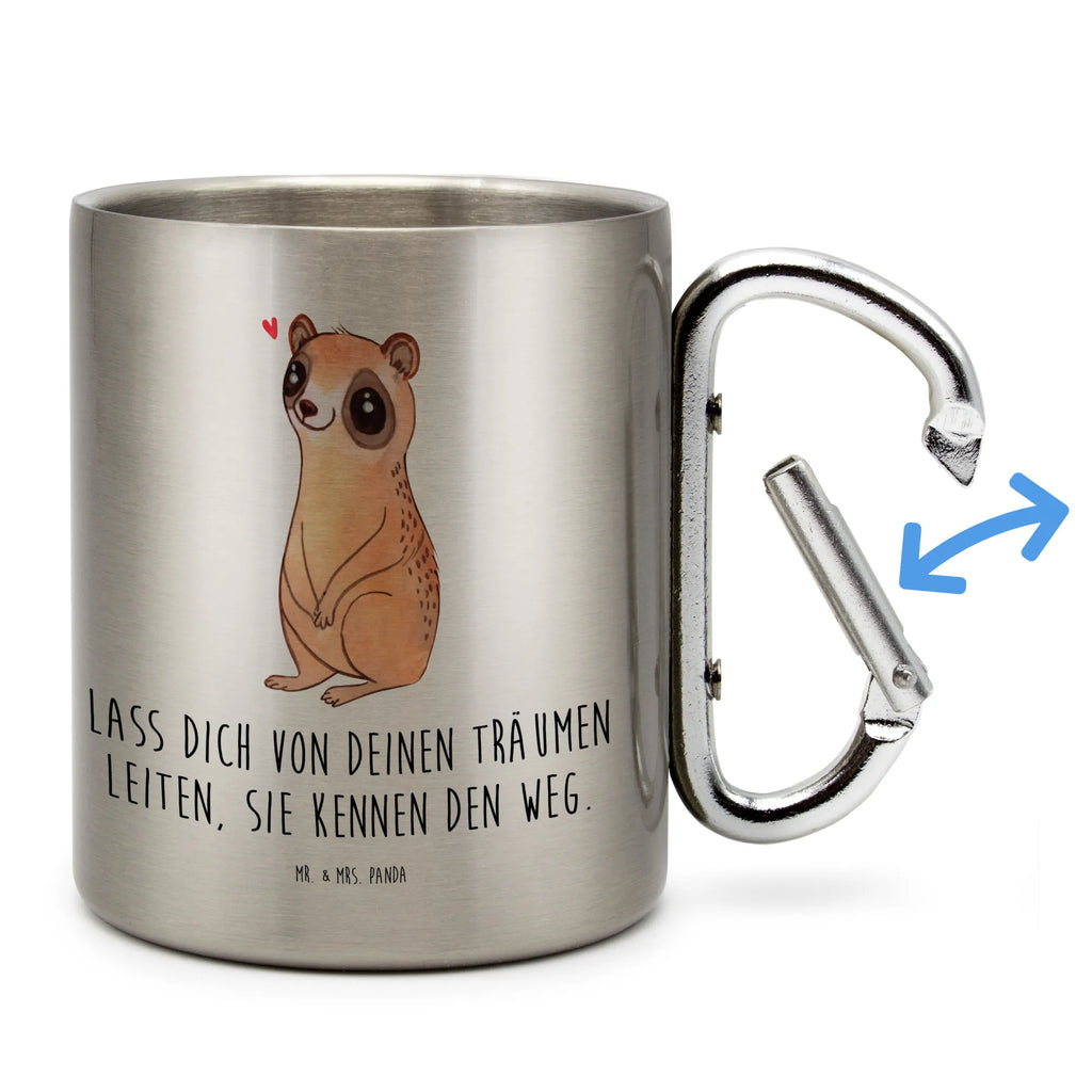 Edelstahlbecher Plumplori Glücklich Edelstahltasse, Karabiner, Edelstahlbecher, Outdoor, Camping, Tasse, Becher, Tiermotive, Gute Laune, lustige Sprüche, Tiere, Plumplori, Niedlich, Glück