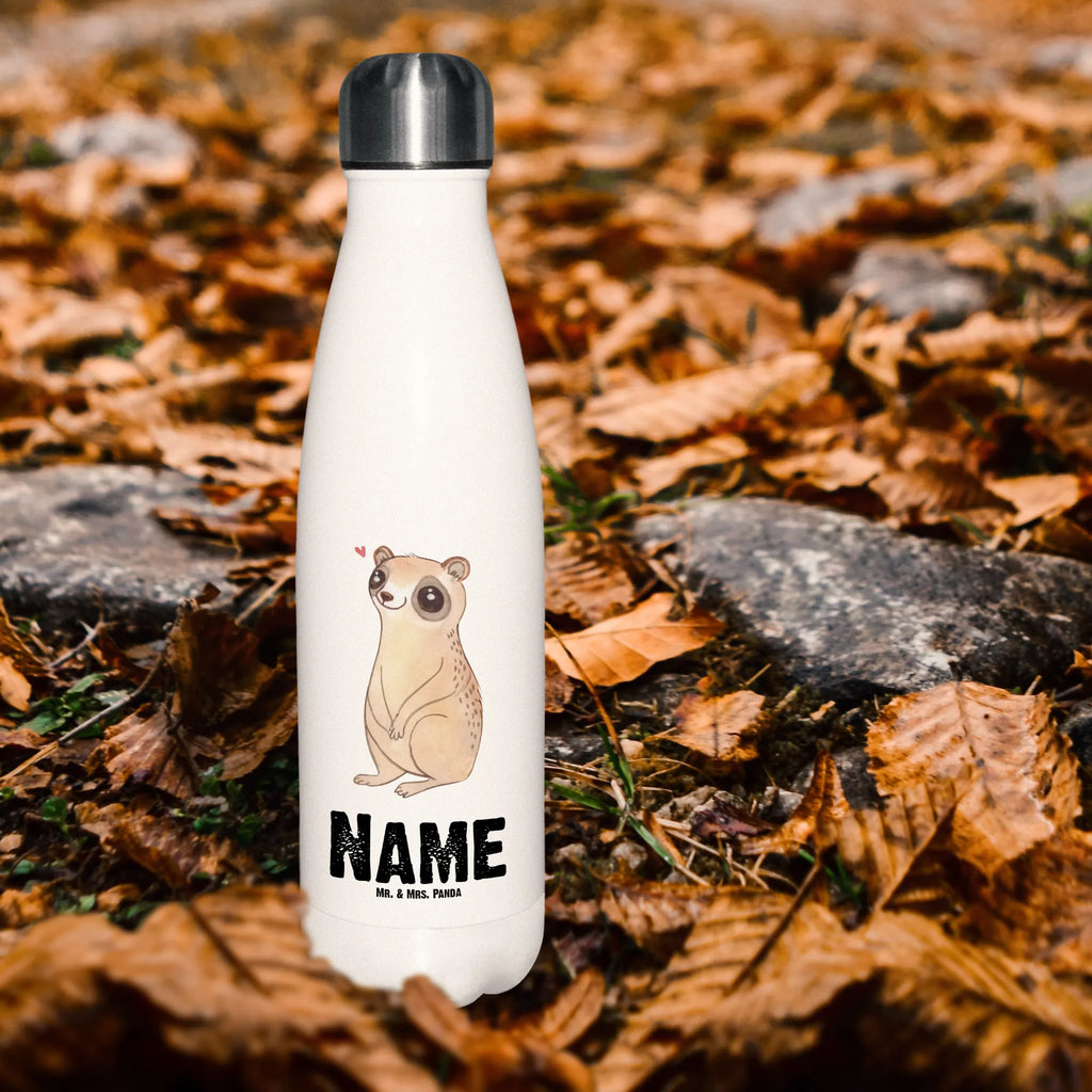 Personalisierte Thermosflasche Plumplori Glücklich Personalisierte Isolierflasche, Personalisierte Thermoflasche, Personalisierte Trinkflasche, Trinkflasche Mit Namen, Wunschname, Bedrucken, Namensflasche, Tiermotive, Gute Laune, lustige Sprüche, Tiere, Plumplori, Niedlich, Glück