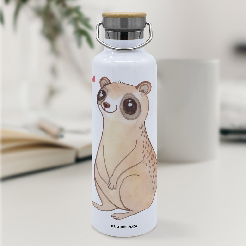 Trinkflasche Plumplori Glücklich Thermosflasche, Isolierflasche, Edelstahl, Trinkflasche, isoliert, Wamrhaltefunktion, Sportflasche, Flasche zum Sport, Sportlerflasche, Tiermotive, Gute Laune, lustige Sprüche, Tiere, Plumplori, Niedlich, Glück