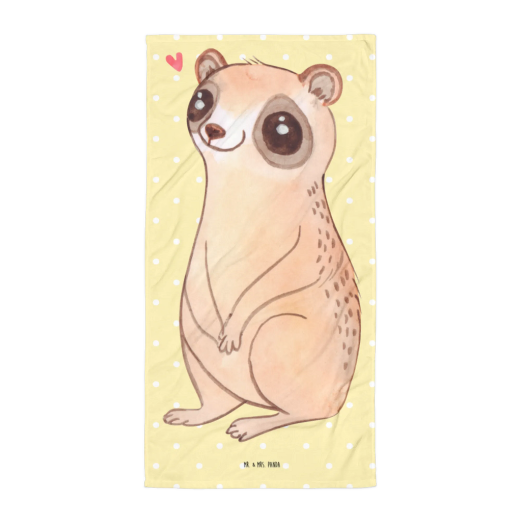 XL bath towel Slow loris Happy Handtuch, Badetuch, Duschtuch, Strandtuch, Saunatuch, Tiermotive, Gute Laune, lustige Sprüche, Tiere, Plumplori, Niedlich, Glück