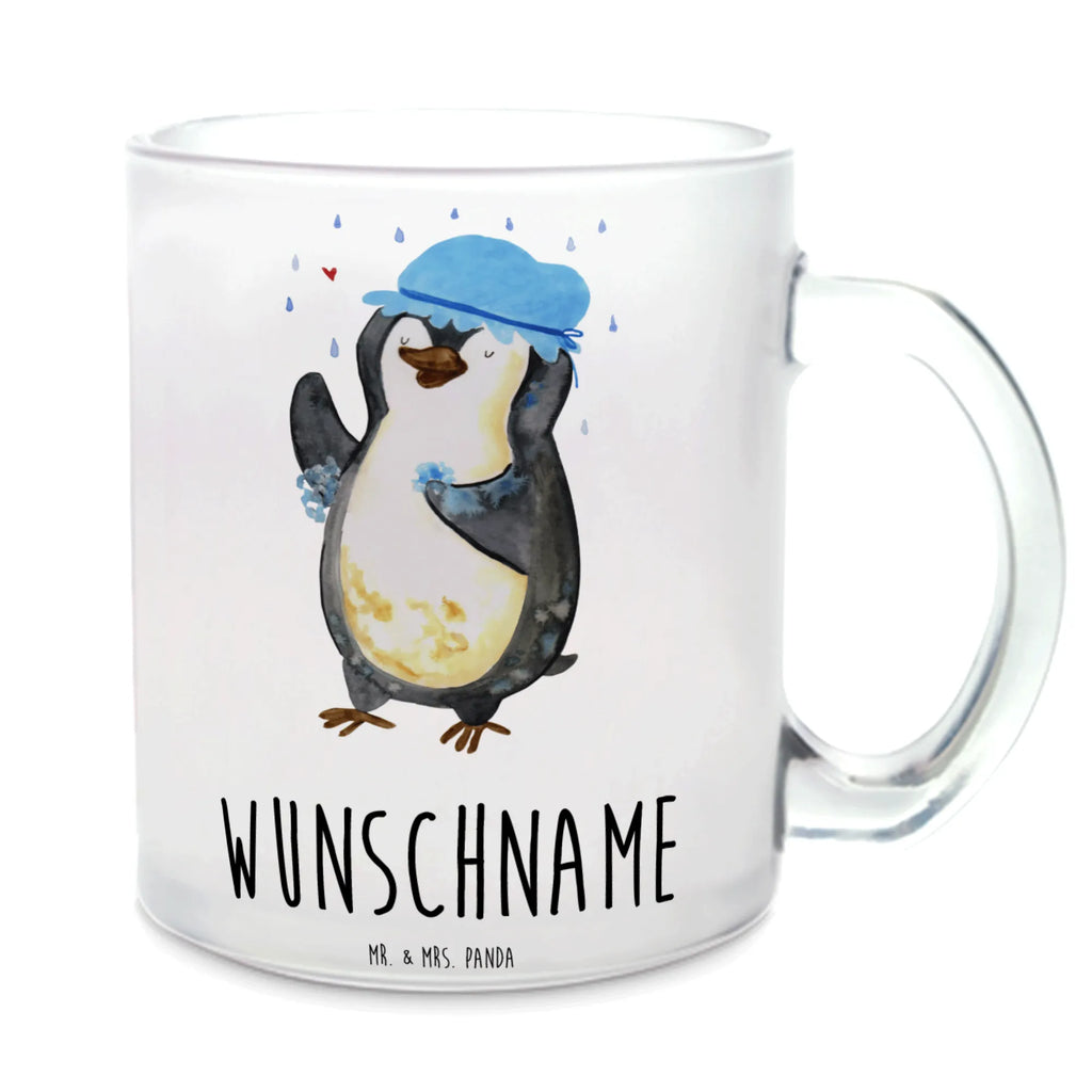 Personalisierte Teetasse Pinguin duscht Personalisierte Teetasse, Personalisiertes Teeglas, Personalisierter Teebecher, Personalisierte Glas Teetasse, Personalisierte Teetasse aus Glas, Teetasse mit Namen, Teeglas mit Namen, Teebecher mit Namen, Glas Teetasse mit Namen, Teetasse aus Glas mit Namen, Teetasse Wunschname, Teetasse selbst gestalten., Pinguin, Pinguine, Dusche, duschen, Lebensmotto, Motivation, Neustart, Neuanfang, glücklich sein