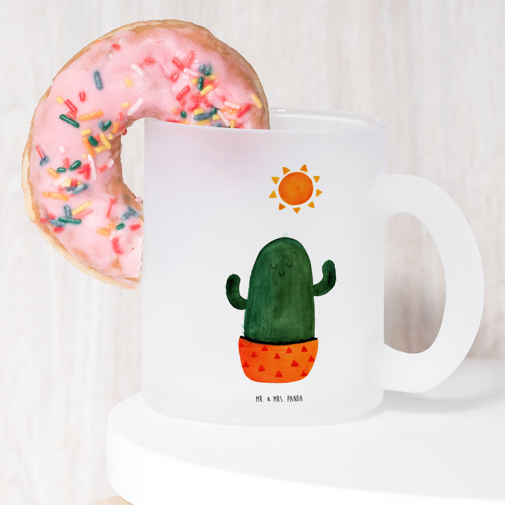 Teetasse Kaktus Sonnenanbeter Teetasse, Teeglas, Teebecher, Tasse mit Henkel, Tasse, Glas Teetasse, Teetasse aus Glas, Kaktus, Kakteen, Liebe Kaktusliebe, Sonne, Sonnenschein, Glück, glücklich, Motivation, Neustart, Trennung, Ehebruch, Scheidung, Freundin, Liebeskummer, Liebeskummer Geschenk, Geschenkidee