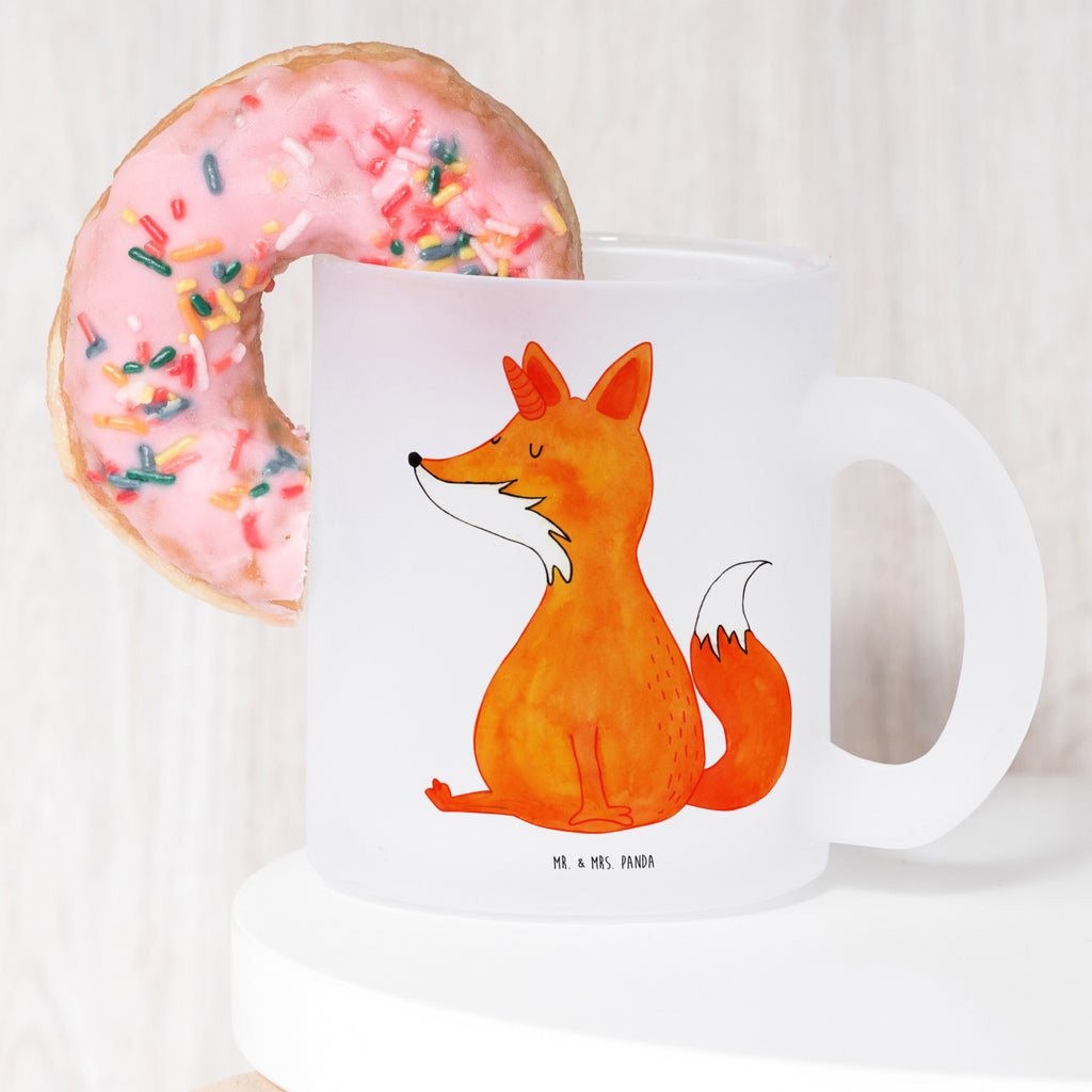 Teetasse Fuchshörnchen Wunsch Teetasse, Teeglas, Teebecher, Tasse mit Henkel, Tasse, Glas Teetasse, Teetasse aus Glas, Einhorn, Einhörner, Einhorn Deko, Pegasus, Unicorn, Fuchs, Unicorns, Fuchshörnchen, Fuchshorn, Foxycorn, Füchse