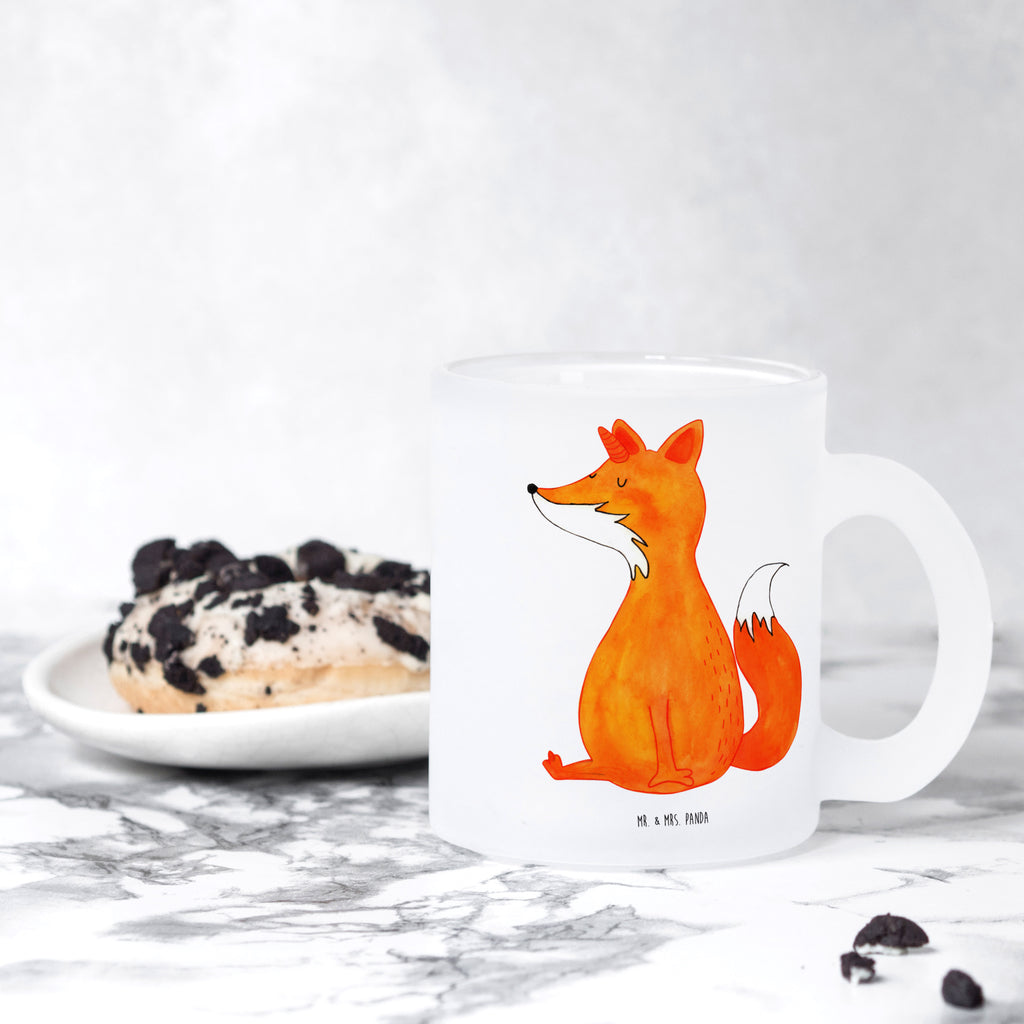 Teetasse Fuchshörnchen Wunsch Teetasse, Teeglas, Teebecher, Tasse mit Henkel, Tasse, Glas Teetasse, Teetasse aus Glas, Einhorn, Einhörner, Einhorn Deko, Pegasus, Unicorn, Fuchs, Unicorns, Fuchshörnchen, Fuchshorn, Foxycorn, Füchse