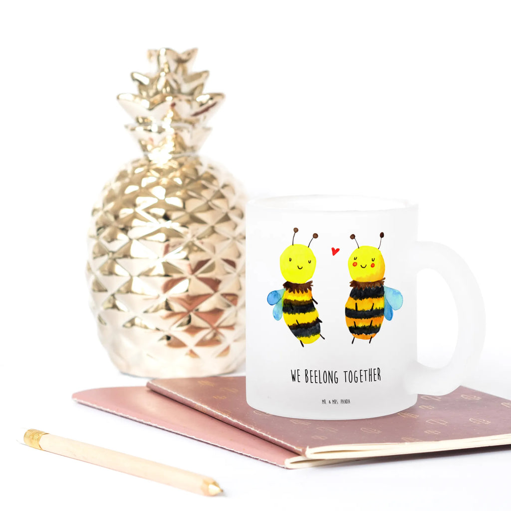 Teetasse Biene Verliebt Teetasse, Teeglas, Teebecher, Tasse mit Henkel, Tasse, Glas Teetasse, Teetasse aus Glas, Biene, Wespe, Hummel