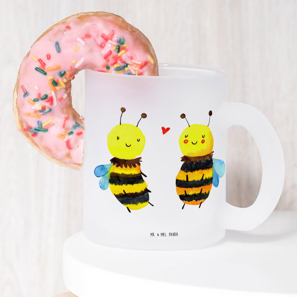 Teetasse Biene Verliebt Teetasse, Teeglas, Teebecher, Tasse mit Henkel, Tasse, Glas Teetasse, Teetasse aus Glas, Biene, Wespe, Hummel