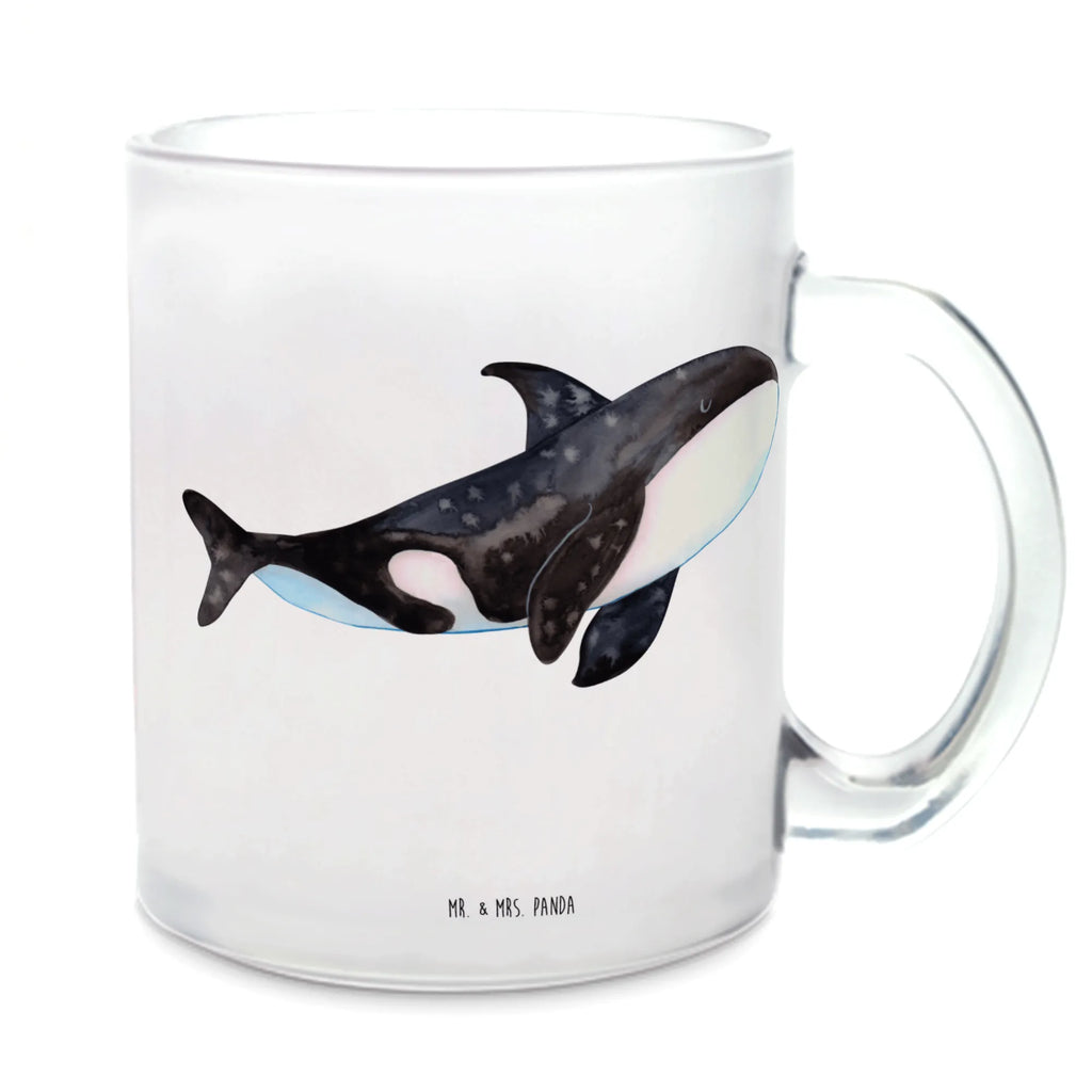 Teetasse Orca Teetasse, Teeglas, Teebecher, Tasse mit Henkel, Tasse, Glas Teetasse, Teetasse aus Glas, Meerestiere, Meer, Urlaub, Orca, Orcas, Killerwal, Wal, Möglichkeiten, Büro, Arbeit, Motivation, Selbstliebe, Neustart, Startup