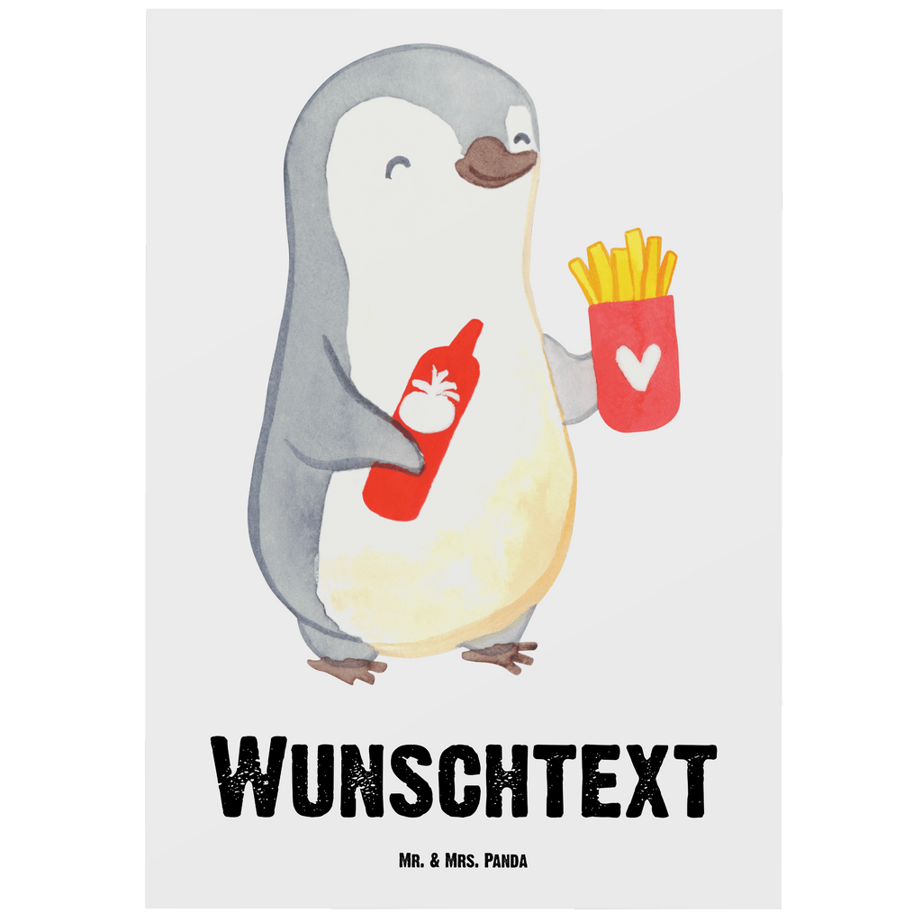 Personalisierte Postkarte Pinguin Pommes Postkarte mit Namen, Postkarte bedrucken, Postkarte mit Wunschtext, Postkarte personalisierbar, Geschenkkarte mit Namen, Grußkarte mit Namen, Karte mit Namen, Einladung mit Namen, Ansichtskarte mit Namen, Geschenkkarte mit Wunschtext, Grußkarte mit Wunschtext, Karte mit Wunschtext, Einladung mit Wunschtext, Ansichtskarte mit Wunschtext, Liebe, Partner, Freund, Freundin, Ehemann, Ehefrau, Heiraten, Verlobung, Heiratsantrag, Liebesgeschenk, Jahrestag, Hocheitstag, Valentinstag, Geschenk für Frauen, Hochzeitstag, Mitbringsel, Geschenk für Freundin, Geschenk für Partner, Liebesbeweis, für Männer, für Ehemann