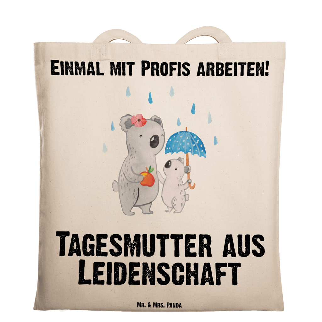 Tragetasche Tagesmutter aus Leidenschaft Beuteltasche, Beutel, Einkaufstasche, Jutebeutel, Stoffbeutel, Tasche, Shopper, Umhängetasche, Strandtasche, Schultertasche, Stofftasche, Tragetasche, Badetasche, Jutetasche, Einkaufstüte, Laptoptasche, Beruf, Ausbildung, Jubiläum, Abschied, Rente, Kollege, Kollegin, Geschenk, Schenken, Arbeitskollege, Mitarbeiter, Firma, Danke, Dankeschön