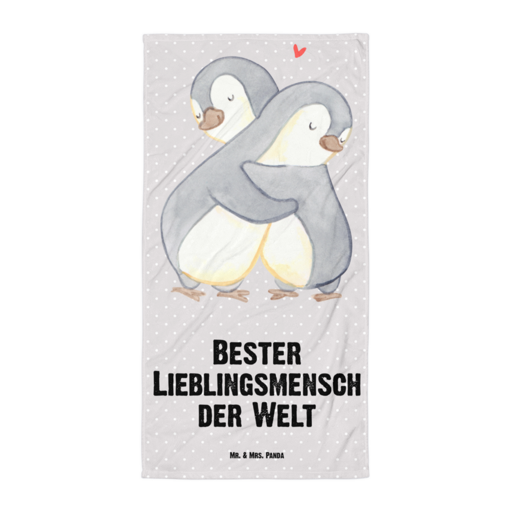 XL Badehandtuch Pinguin Bester Lieblingsmensch der Welt Handtuch, Badetuch, Duschtuch, Strandtuch, Saunatuch, für, Dankeschön, Geschenk, Schenken, Geburtstag, Geburtstagsgeschenk, Geschenkidee, Danke, Bedanken, Mitbringsel, Freude machen, Geschenktipp, Lieblingsmensch, Lieblings Mensch, Liebling, Partner, Bae, beste Freundin, Freund, Liebe, Herz, Love, Mama, Papa, Familie