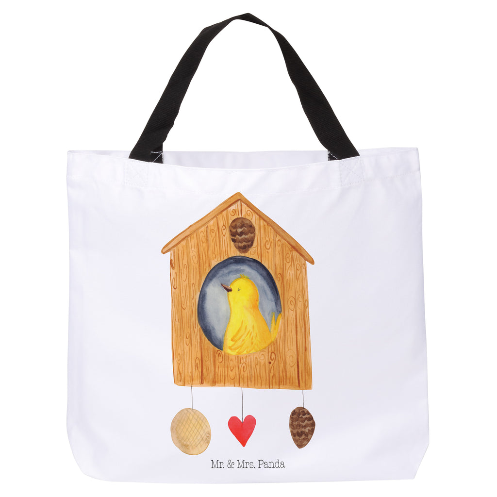 Shopper Vogelhaus sweet Home Beutel, Einkaufstasche, Tasche, Strandtasche, Einkaufsbeutel, Shopper, Schultasche, Freizeittasche, Tragebeutel, Schulbeutel, Alltagstasche, Tiermotive, Gute Laune, lustige Sprüche, Tiere, Vogelhaus, Vogel, Home sweet Home, Einzug, Umzug, Geschenk, Einzugsgeschenk, Hausbau, Haus