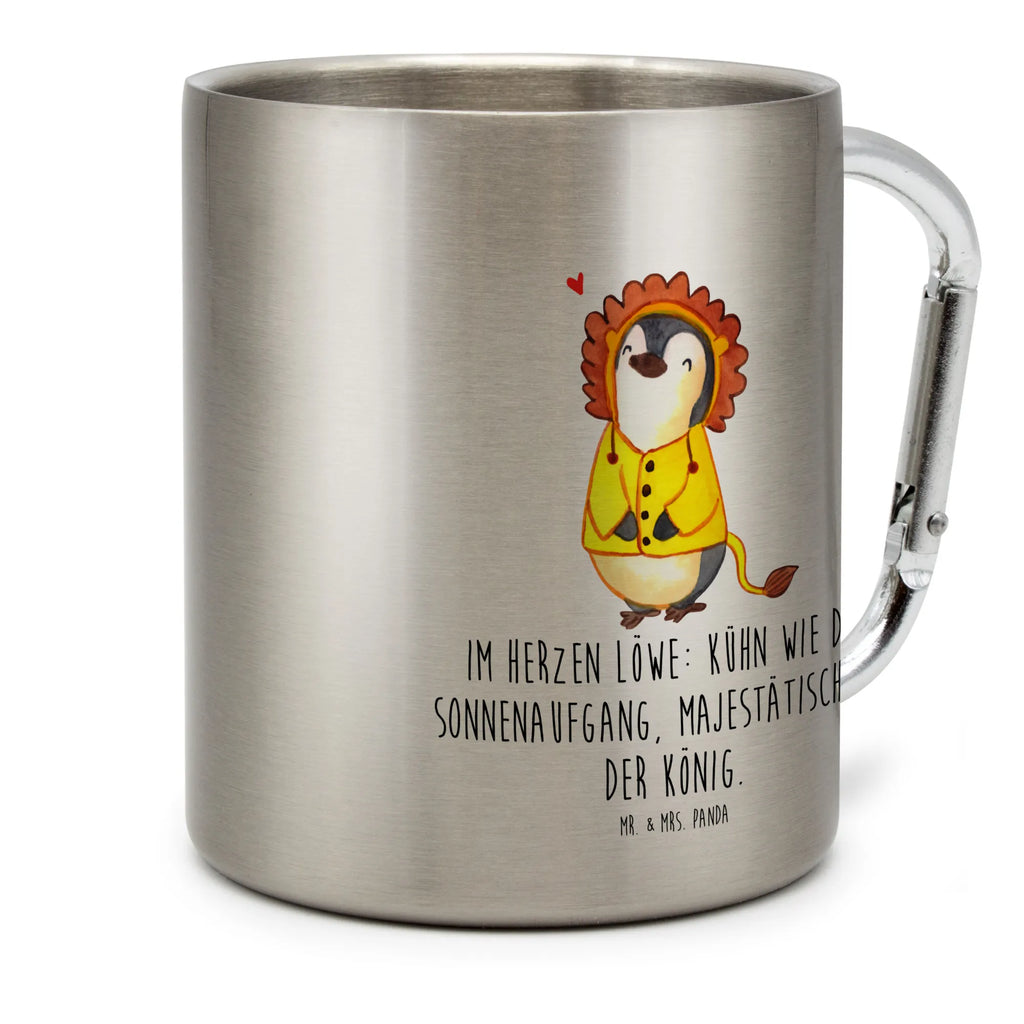 Edelstahlbecher Löwe Astrologie Edelstahltasse, Karabiner, Edelstahlbecher, Outdoor, Camping, Tasse, Becher, Tierkreiszeichen, Sternzeichen, Horoskop, Astrologie, Aszendent, Löwe, Geburtstagsgeschenk, Geschenkidee zum Geburtstag, Sternzeichen Löwe