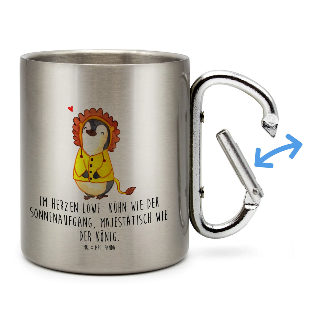 Edelstahlbecher Löwe Astrologie Edelstahltasse, Karabiner, Edelstahlbecher, Outdoor, Camping, Tasse, Becher, Tierkreiszeichen, Sternzeichen, Horoskop, Astrologie, Aszendent, Löwe, Geburtstagsgeschenk, Geschenkidee zum Geburtstag, Sternzeichen Löwe