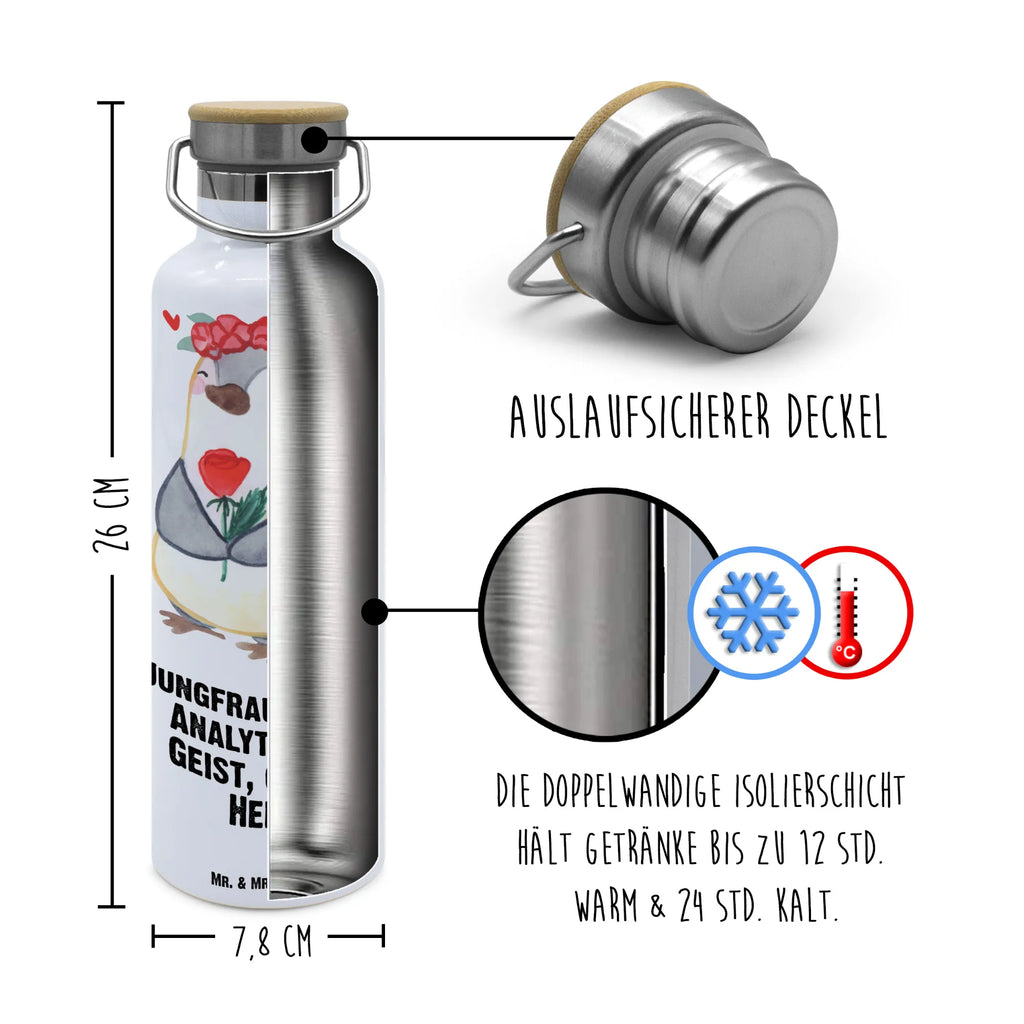 Trinkflasche Jungfrau Astrologie Thermosflasche, Isolierflasche, Edelstahl, Trinkflasche, isoliert, Wamrhaltefunktion, Sportflasche, Flasche zum Sport, Sportlerflasche, Tierkreiszeichen, Sternzeichen, Horoskop, Astrologie, Aszendent, Jungfrau, Geschenke Jungfrau, Geburtstagsgeschenk, Geschenke für Frauen