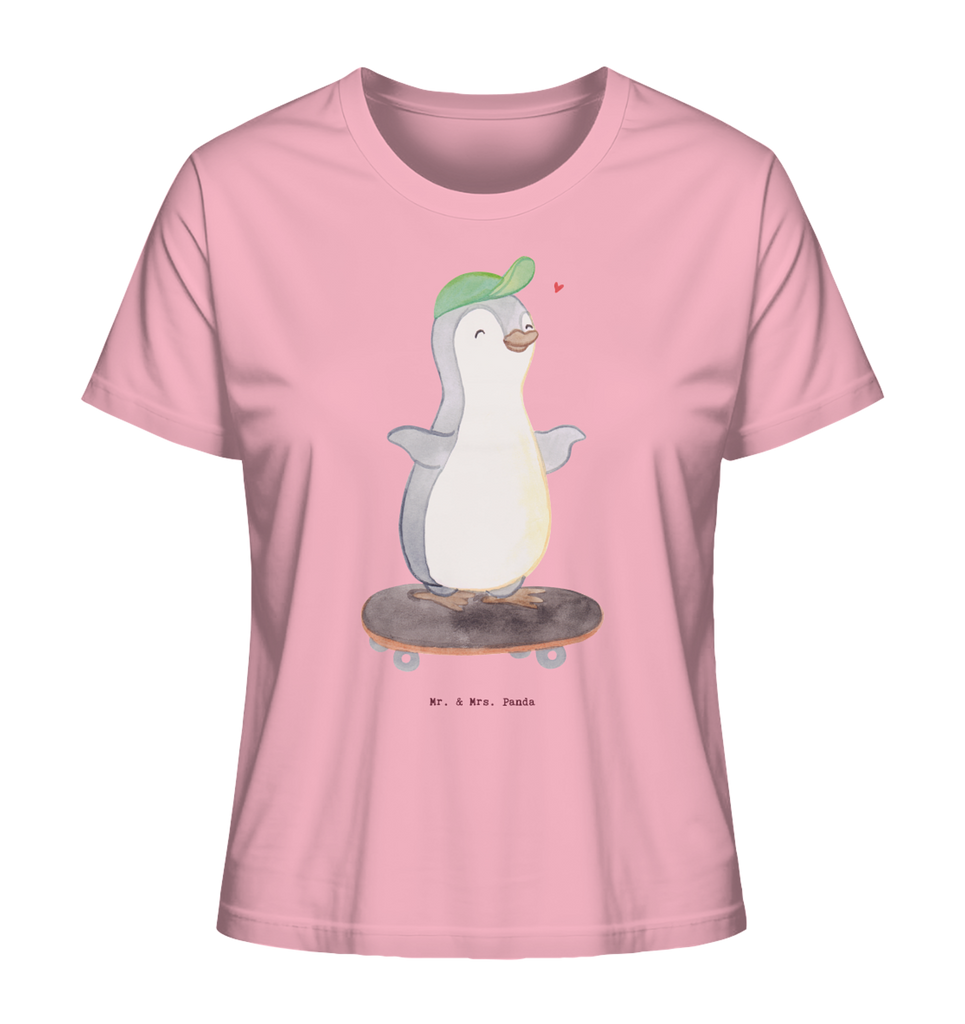 Shirt Damen Pinguin Skateboarden T-Shirt, Shirt, Tshirt, Lustiges T-Shirt, T-Shirt mit Spruch, Party, Junggesellenabschied, Jubiläum, Geburstag, Herrn, Damen, Männer, Frauen, Schlafshirt, Nachthemd, Sprüche, Geschenk, Sport, Sportart, Hobby, Schenken, Danke, Dankeschön, Auszeichnung, Gewinn, Sportler, Skateboarden, Skateboard fahren, Skaten, Skateboard, Skateplatz