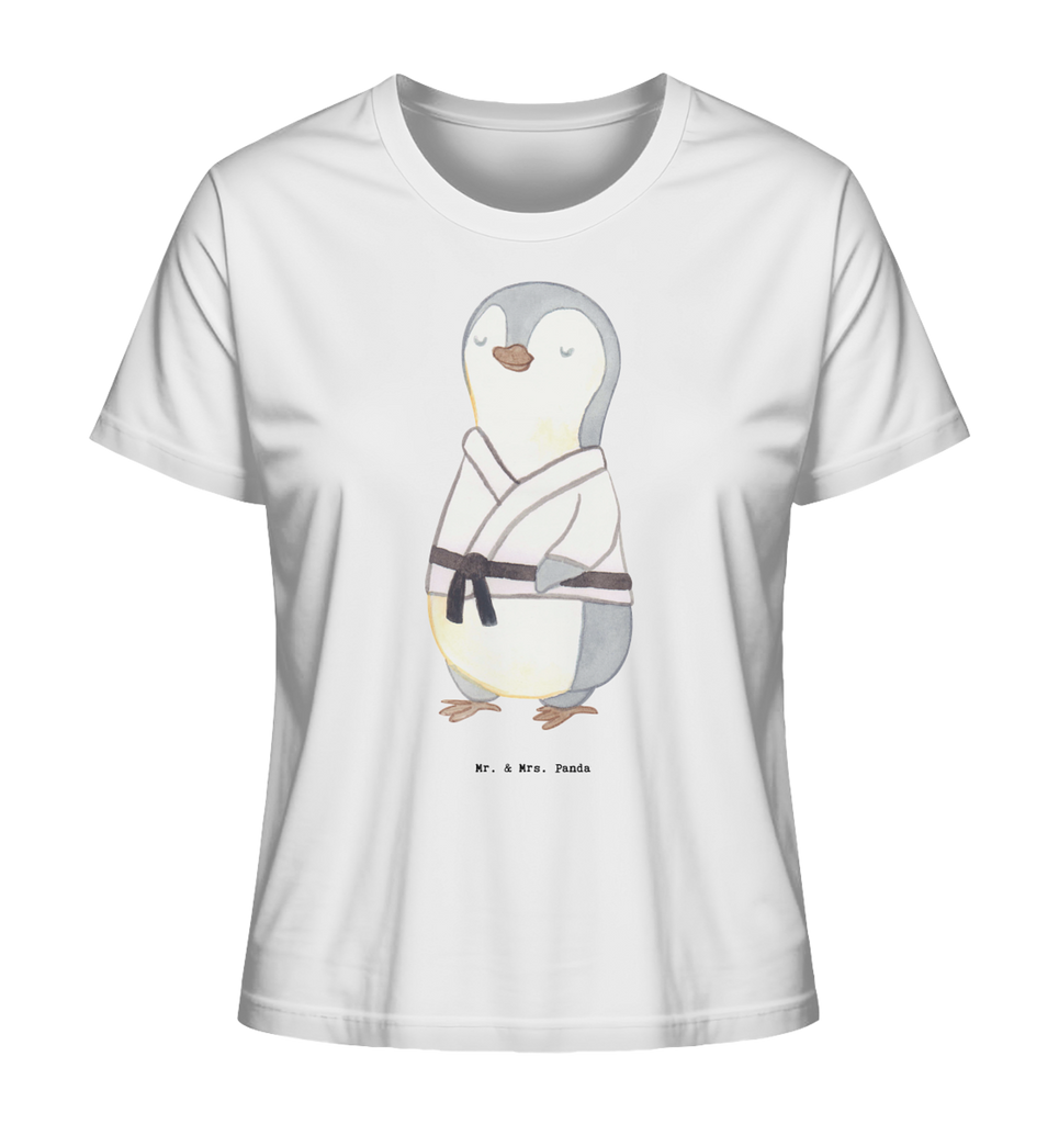 Shirt Damen Pinguin Karate T-Shirt, Shirt, Tshirt, Lustiges T-Shirt, T-Shirt mit Spruch, Party, Junggesellenabschied, Jubiläum, Geburstag, Herrn, Damen, Männer, Frauen, Schlafshirt, Nachthemd, Sprüche, Geschenk, Sport, Sportart, Hobby, Schenken, Danke, Dankeschön, Auszeichnung, Gewinn, Sportler, Karate, Kampfsportart, Selbstverteidigung, Kampfkunst, Karate Verein