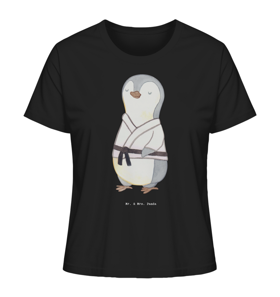 Shirt Damen Pinguin Karate T-Shirt, Shirt, Tshirt, Lustiges T-Shirt, T-Shirt mit Spruch, Party, Junggesellenabschied, Jubiläum, Geburstag, Herrn, Damen, Männer, Frauen, Schlafshirt, Nachthemd, Sprüche, Geschenk, Sport, Sportart, Hobby, Schenken, Danke, Dankeschön, Auszeichnung, Gewinn, Sportler, Karate, Kampfsportart, Selbstverteidigung, Kampfkunst, Karate Verein