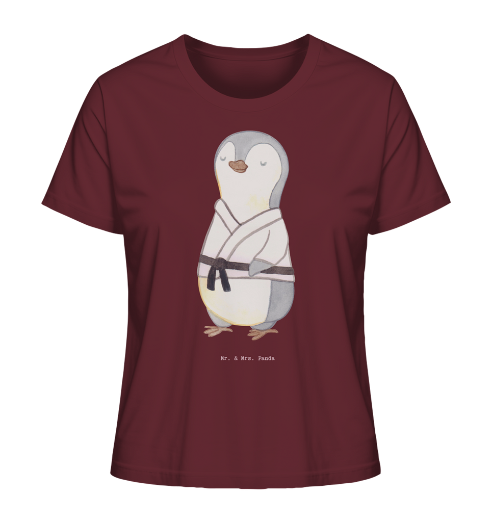 Shirt Damen Pinguin Karate T-Shirt, Shirt, Tshirt, Lustiges T-Shirt, T-Shirt mit Spruch, Party, Junggesellenabschied, Jubiläum, Geburstag, Herrn, Damen, Männer, Frauen, Schlafshirt, Nachthemd, Sprüche, Geschenk, Sport, Sportart, Hobby, Schenken, Danke, Dankeschön, Auszeichnung, Gewinn, Sportler, Karate, Kampfsportart, Selbstverteidigung, Kampfkunst, Karate Verein