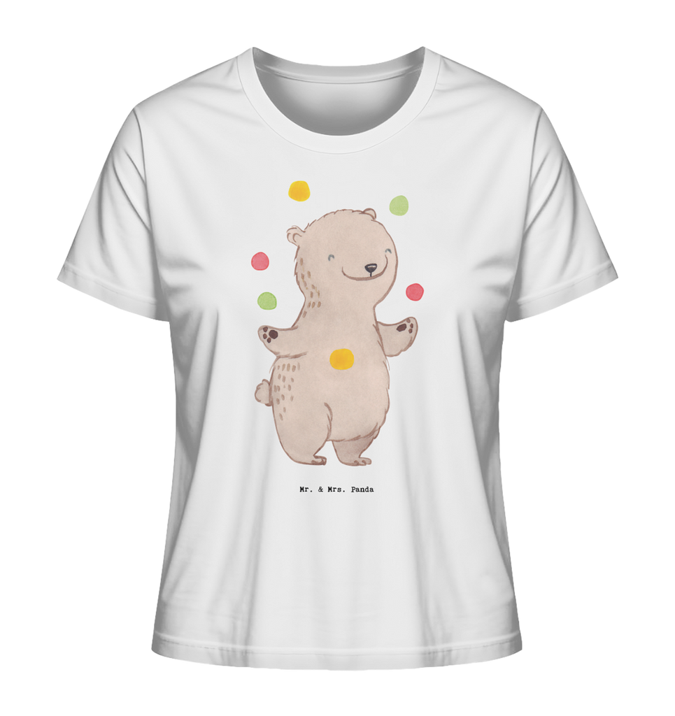 Shirt Damen Bär Jonglieren T-Shirt, Shirt, Tshirt, Lustiges T-Shirt, T-Shirt mit Spruch, Party, Junggesellenabschied, Jubiläum, Geburstag, Herrn, Damen, Männer, Frauen, Schlafshirt, Nachthemd, Sprüche, Geschenk, Sport, Sportart, Hobby, Schenken, Danke, Dankeschön, Auszeichnung, Gewinn, Sportler, Jonglieren, Jongleur, Zirkus, Artistik