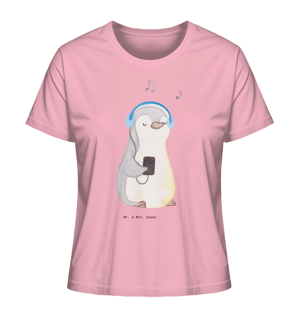 Shirt Damen Pinguin Musik hören T-Shirt, Shirt, Tshirt, Lustiges T-Shirt, T-Shirt mit Spruch, Party, Junggesellenabschied, Jubiläum, Geburstag, Herrn, Damen, Männer, Frauen, Schlafshirt, Nachthemd, Sprüche, Geschenk, Sport, Sportart, Hobby, Schenken, Danke, Dankeschön, Auszeichnung, Gewinn, Sportler, Musik hören, Lieblingssong