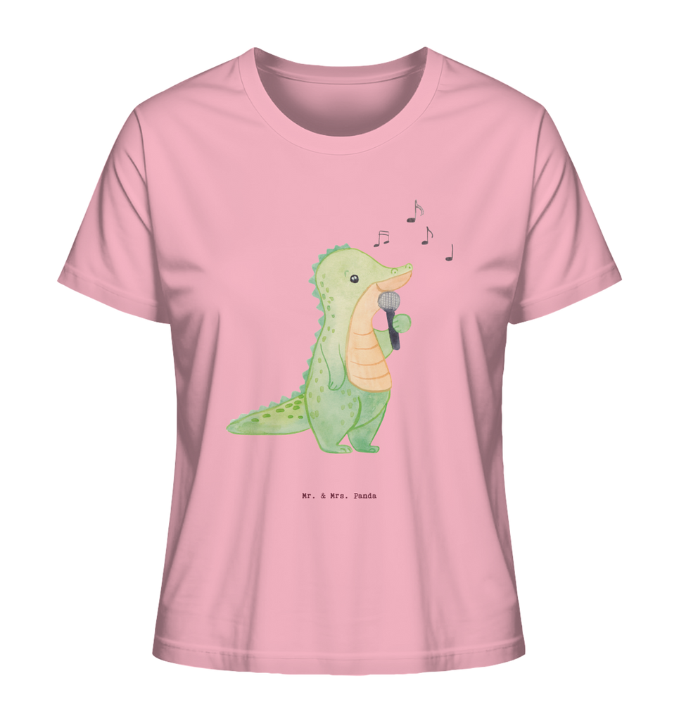 Shirt Damen Krokodil Singen T-Shirt, Shirt, Tshirt, Lustiges T-Shirt, T-Shirt mit Spruch, Party, Junggesellenabschied, Jubiläum, Geburstag, Herrn, Damen, Männer, Frauen, Schlafshirt, Nachthemd, Sprüche, Geschenk, Sport, Sportart, Hobby, Schenken, Danke, Dankeschön, Auszeichnung, Gewinn, Sportler, Singen, Band, Live Auftritt, Gesang, Hobbysänger