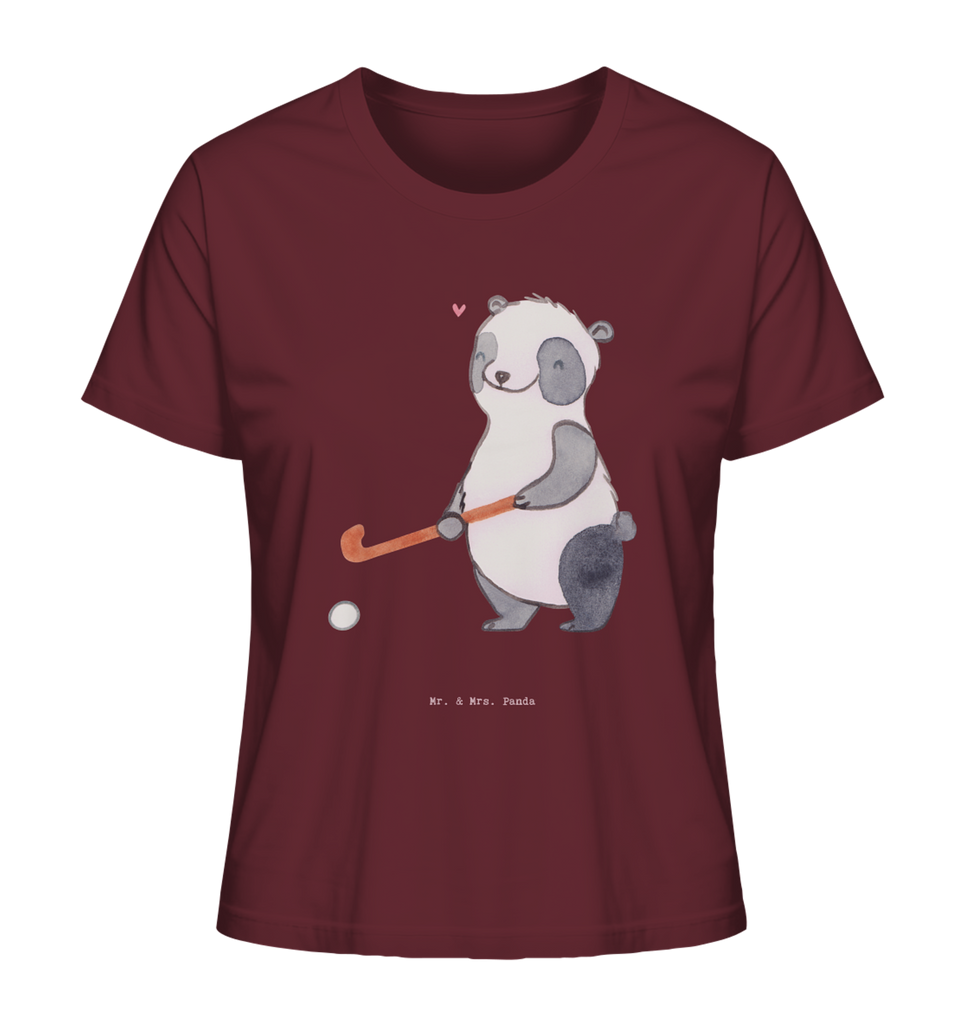 Shirt Damen Panda Hockey spielen T-Shirt, Shirt, Tshirt, Lustiges T-Shirt, T-Shirt mit Spruch, Party, Junggesellenabschied, Jubiläum, Geburstag, Herrn, Damen, Männer, Frauen, Schlafshirt, Nachthemd, Sprüche, Geschenk, Sport, Sportart, Hobby, Schenken, Danke, Dankeschön, Auszeichnung, Gewinn, Sportler, Hockey spielen, Feldhockey, Hockeyschläger, Hockey Verein