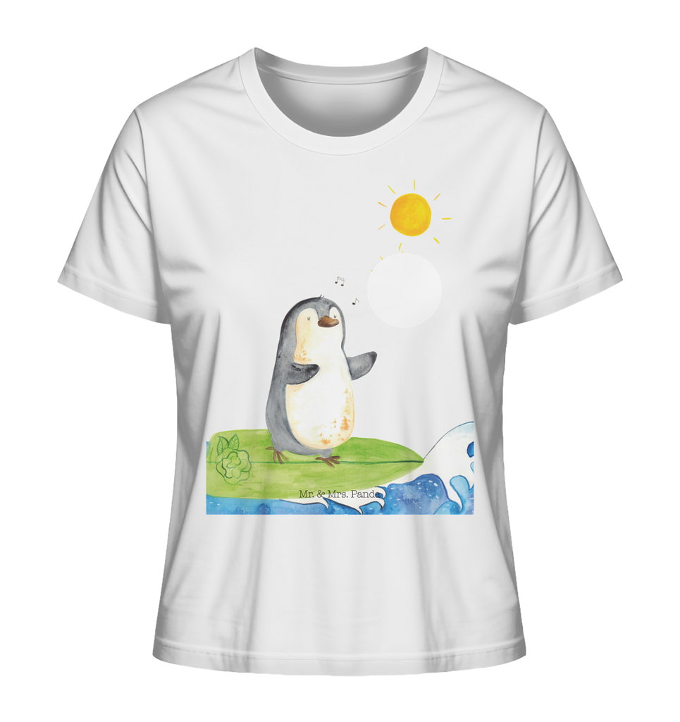 Shirt Damen Pinguin Surfer T-Shirt, Shirt, Tshirt, Lustiges T-Shirt, T-Shirt mit Spruch, Party, Junggesellenabschied, Jubiläum, Geburstag, Herrn, Damen, Männer, Frauen, Schlafshirt, Nachthemd, Sprüche, Pinguin, Pinguine, surfen, Surfer, Hawaii, Urlaub, Wellen, Wellen reiten, Portugal