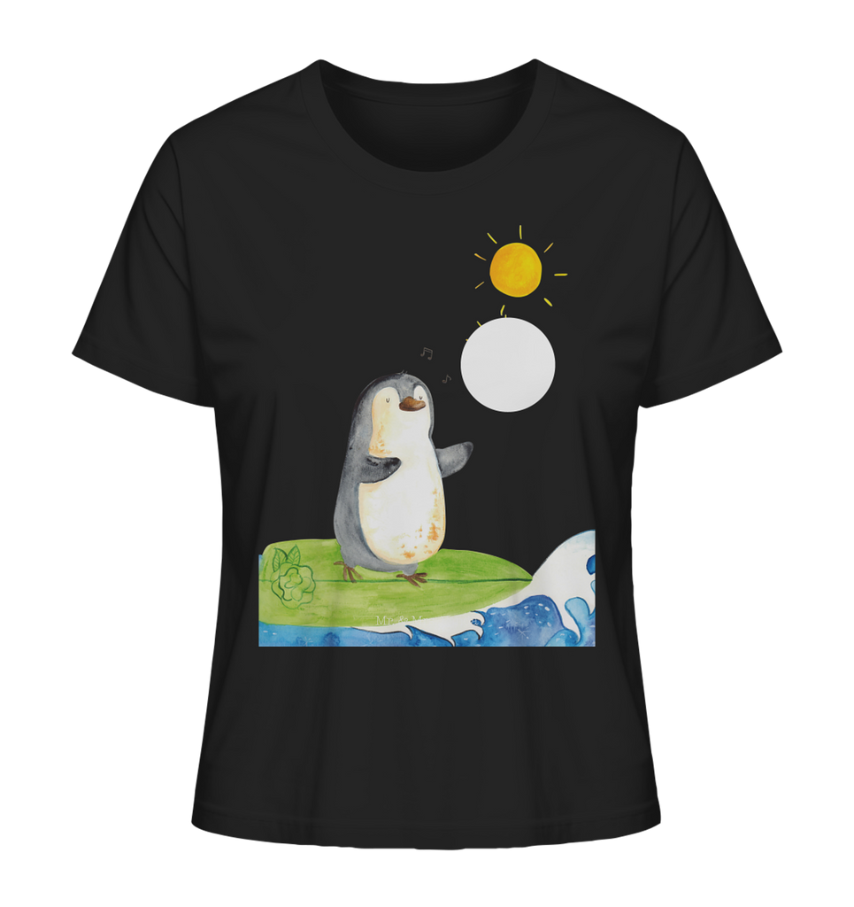 Shirt Damen Pinguin Surfer T-Shirt, Shirt, Tshirt, Lustiges T-Shirt, T-Shirt mit Spruch, Party, Junggesellenabschied, Jubiläum, Geburstag, Herrn, Damen, Männer, Frauen, Schlafshirt, Nachthemd, Sprüche, Pinguin, Pinguine, surfen, Surfer, Hawaii, Urlaub, Wellen, Wellen reiten, Portugal