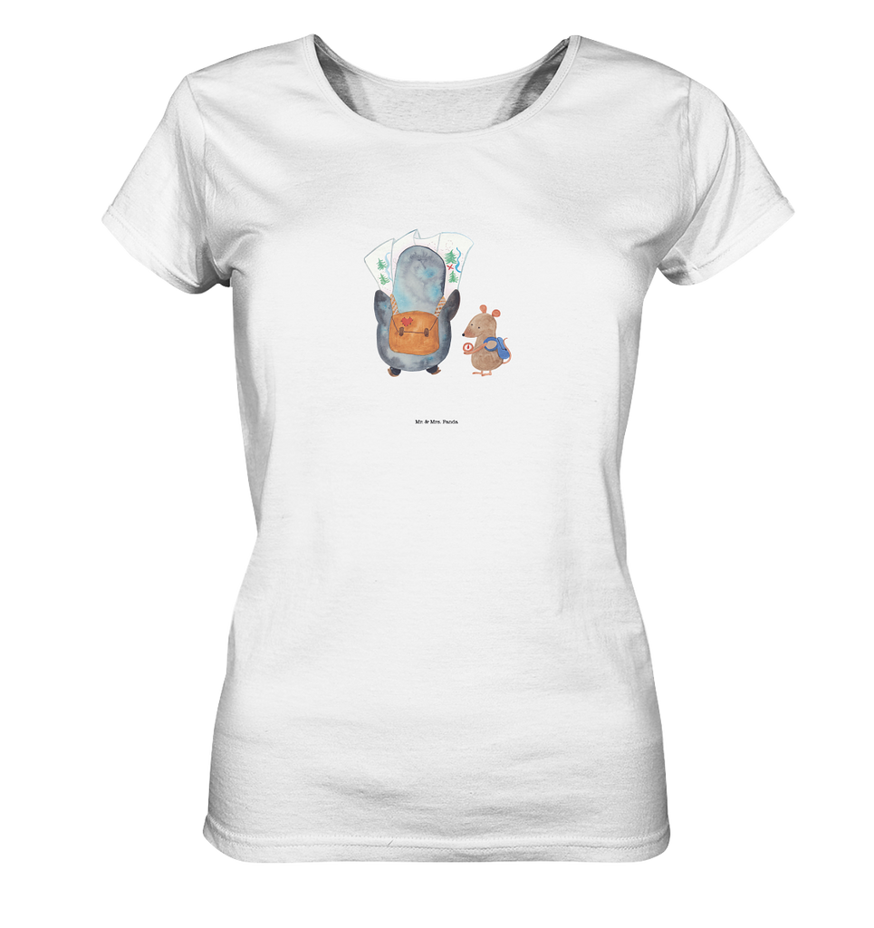 Shirt Damen Pinguin & Maus Wanderer T-Shirt, Shirt, Tshirt, Lustiges T-Shirt, T-Shirt mit Spruch, Party, Junggesellenabschied, Jubiläum, Geburstag, Herrn, Damen, Männer, Frauen, Schlafshirt, Nachthemd, Sprüche, Pinguin, Pinguine, Abenteurer, Abenteuer, Roadtrip, Ausflug, Wanderlust, wandern