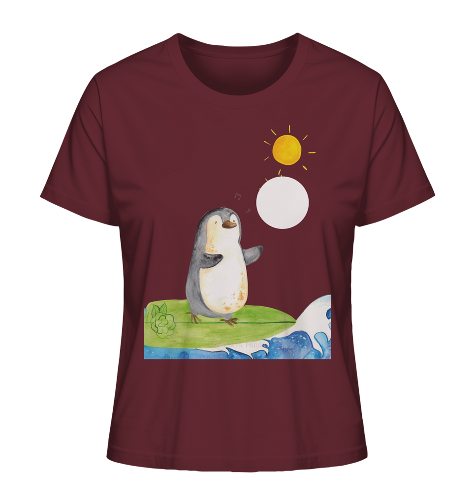 Shirt Damen Pinguin Surfer T-Shirt, Shirt, Tshirt, Lustiges T-Shirt, T-Shirt mit Spruch, Party, Junggesellenabschied, Jubiläum, Geburstag, Herrn, Damen, Männer, Frauen, Schlafshirt, Nachthemd, Sprüche, Pinguin, Pinguine, surfen, Surfer, Hawaii, Urlaub, Wellen, Wellen reiten, Portugal