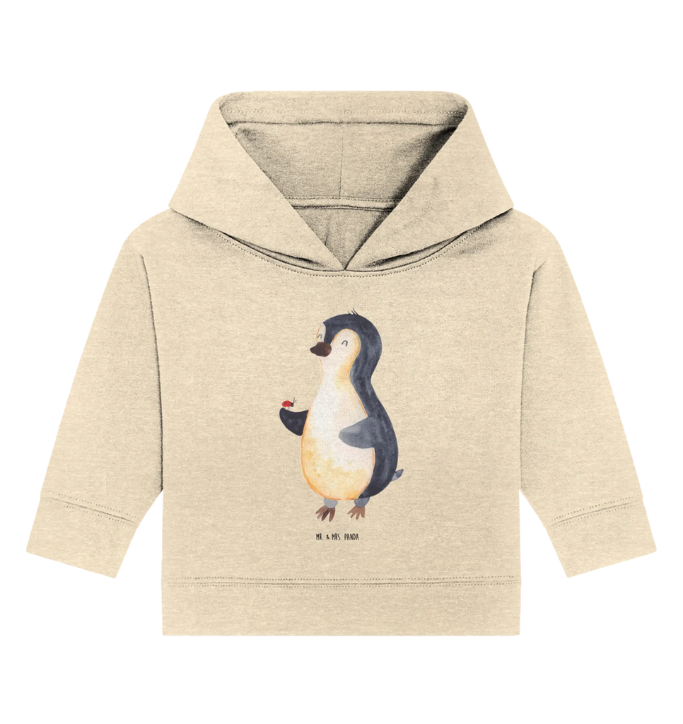 Organic Baby Hoodie Pinguin Marienkäfer Baby Kapuzenshirt, Baby Kapuzensweatshirt, Baby Hoodie, Baby Pullover, Pinguin, Pinguine, Marienkäfer, Liebe, Wunder, Glück, Freude, Lebensfreude