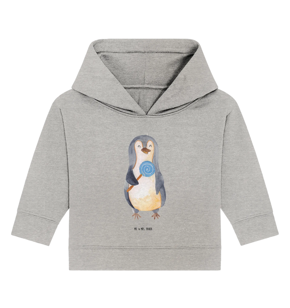 Organic Baby Hoodie Pinguin Lolli Baby Kapuzenshirt, Baby Kapuzensweatshirt, Baby Hoodie, Baby Pullover, Pinguin, Pinguine, Lolli, Süßigkeiten, Blödsinn, Spruch, Rebell, Gauner, Ganove, Rabauke