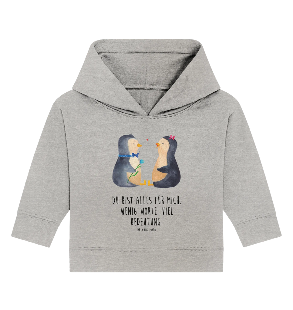 Organic Baby Hoodie Pinguin Pärchen Baby Kapuzenshirt, Baby Kapuzensweatshirt, Baby Hoodie, Baby Pullover, Pinguin, Pinguine, Liebe, Liebespaar, Liebesbeweis, Liebesgeschenk, Verlobung, Jahrestag, Hochzeitstag, Hochzeit, Hochzeitsgeschenk, große Liebe, Traumpaar