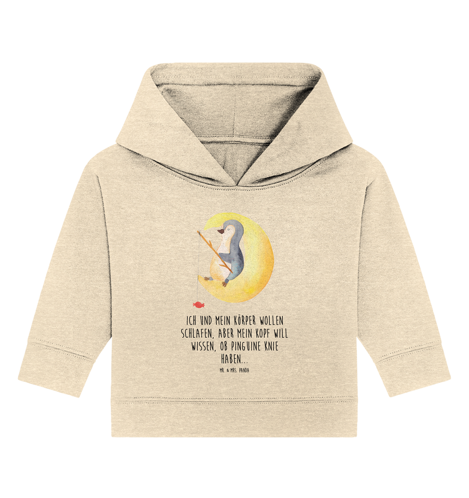 Organic Baby Hoodie Pinguin Mond Baby Kapuzenshirt, Baby Kapuzensweatshirt, Baby Hoodie, Baby Pullover, Pinguin, Pinguine, Spruch, schlafen, Nachtruhe, Einschlafen, Schlafzimmer, Schlafstörungen, Gästezimmer