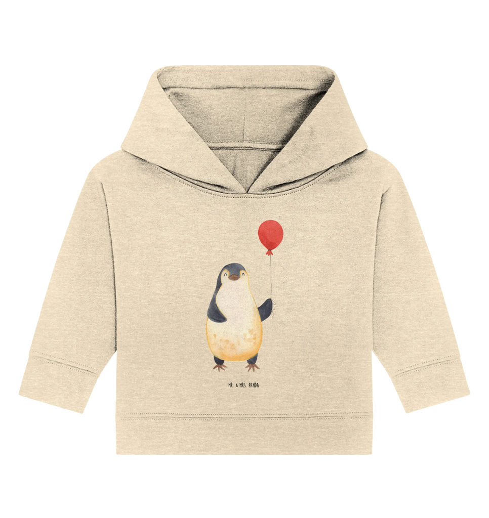 Organic Baby Hoodie Pinguin Luftballon Baby Kapuzenshirt, Baby Kapuzensweatshirt, Baby Hoodie, Baby Pullover, Pinguin, Pinguine, Luftballon, Tagträume, Lebenslust, Geschenk Freundin, Geschenkidee, beste Freundin, Motivation, Neustart, neues Leben, Liebe, Glück