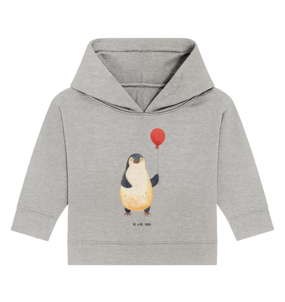 Organic Baby Hoodie Pinguin Luftballon Baby Kapuzenshirt, Baby Kapuzensweatshirt, Baby Hoodie, Baby Pullover, Pinguin, Pinguine, Luftballon, Tagträume, Lebenslust, Geschenk Freundin, Geschenkidee, beste Freundin, Motivation, Neustart, neues Leben, Liebe, Glück