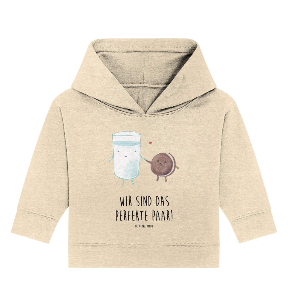 Organic Baby Hoodie Milch Keks Baby Kapuzenshirt, Baby Kapuzensweatshirt, Baby Hoodie, Baby Pullover, Tiermotive, Gute Laune, lustige Sprüche, Tiere, Milk, Cookie, Milch, Keks, Kekse, Kaffee, Einladung Frühstück, Motiv süß, romantisch, perfektes Paar