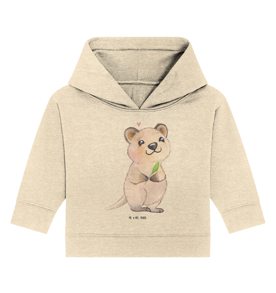 Organic Baby Hoodie Quokka Happy Baby Kapuzenshirt, Baby Kapuzensweatshirt, Baby Hoodie, Baby Pullover, Tiermotive, Gute Laune, lustige Sprüche, Tiere, Quokka, Verschieben, Aufschieberitis, Lustiger Spruch, Niedliches Tier, Dinge erledigen