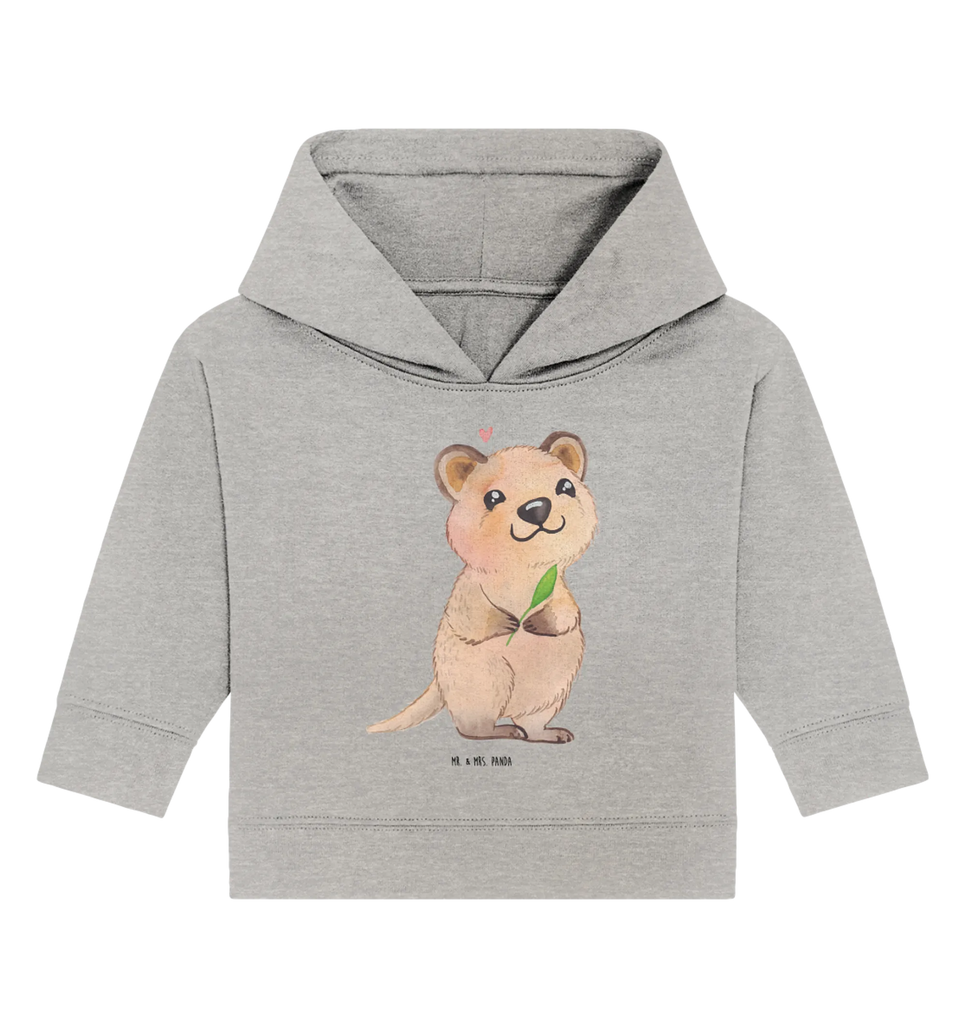 Organic Baby Hoodie Quokka Happy Baby Kapuzenshirt, Baby Kapuzensweatshirt, Baby Hoodie, Baby Pullover, Tiermotive, Gute Laune, lustige Sprüche, Tiere, Quokka, Verschieben, Aufschieberitis, Lustiger Spruch, Niedliches Tier, Dinge erledigen