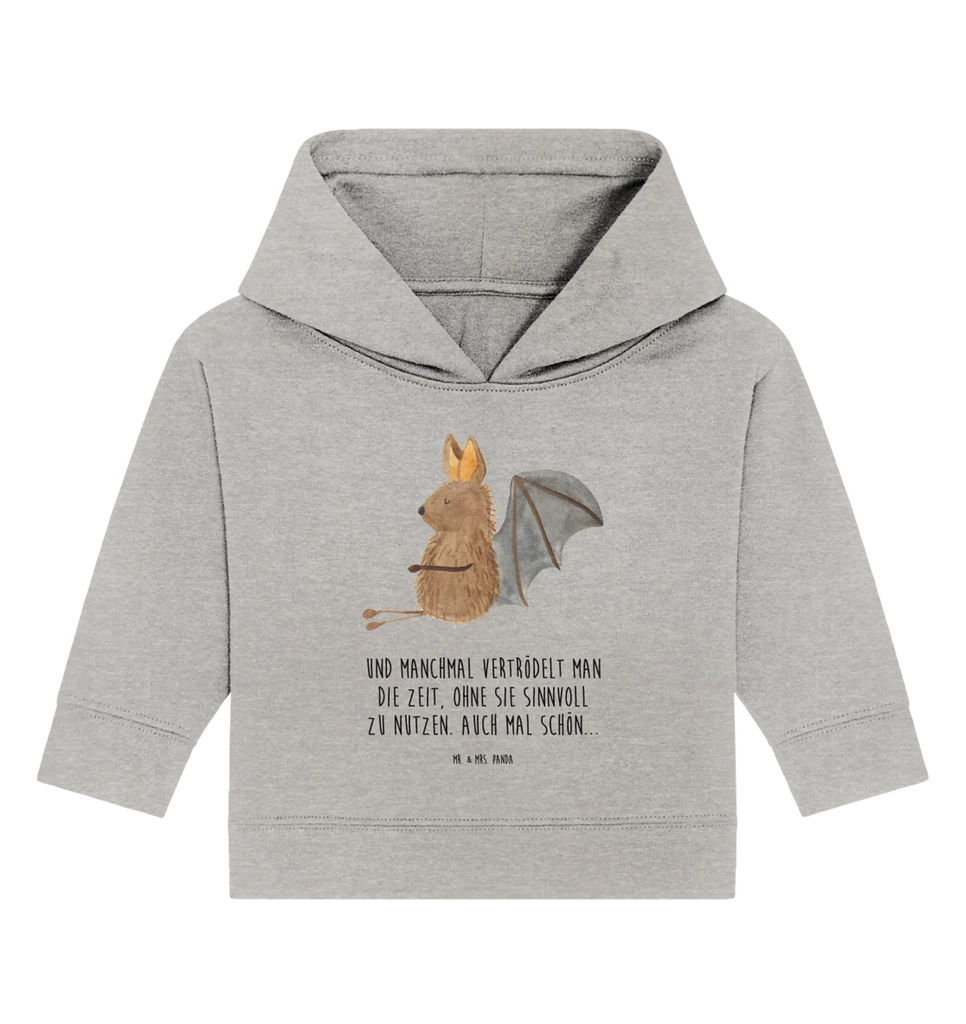 Organic Baby Hoodie Fledermaus Sitzen Baby Kapuzenshirt, Baby Kapuzensweatshirt, Baby Hoodie, Baby Pullover, Tiermotive, Gute Laune, lustige Sprüche, Tiere, Fledermaus, Fledermäuse, Motivation, entspannen