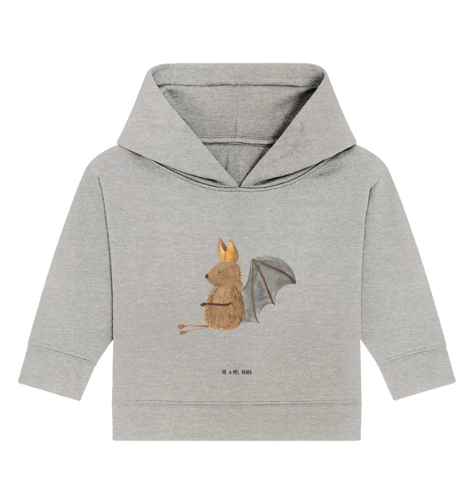 Organic Baby Hoodie Fledermaus Sitzen Baby Kapuzenshirt, Baby Kapuzensweatshirt, Baby Hoodie, Baby Pullover, Tiermotive, Gute Laune, lustige Sprüche, Tiere, Fledermaus, Fledermäuse, Motivation, entspannen