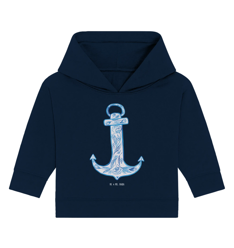 Organic Baby Hoodie Anker Blau Baby Kapuzenshirt, Baby Kapuzensweatshirt, Baby Hoodie, Baby Pullover, Tiermotive, Gute Laune, lustige Sprüche, Tiere