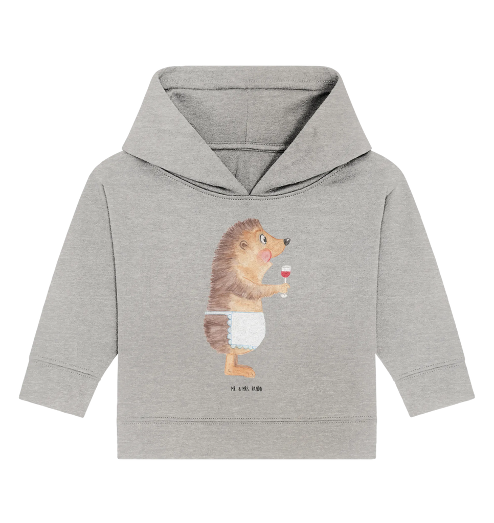 Organic Baby Hoodie Igel Wein Baby Kapuzenshirt, Baby Kapuzensweatshirt, Baby Hoodie, Baby Pullover, Tiermotive, Gute Laune, lustige Sprüche, Tiere, Wein Spruch, Igel, Geschenk Weintrinker, Geschenk Weinliebhaber, Wein Deko, Weinglas, Rotwein, Weißwein, Wein trinken