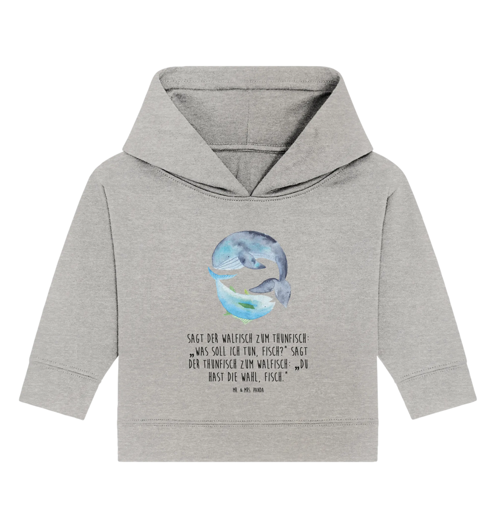 Organic Baby Hoodie Walfisch Thunfisch Baby Kapuzenshirt, Baby Kapuzensweatshirt, Baby Hoodie, Baby Pullover, Tiermotive, Gute Laune, lustige Sprüche, Tiere, Wal, Wahl, Tunfisch, Wortwitz lustig, Spruch lustig, Flachwitz, Witz, Spruch des Tages, Flachwitz Geschenk