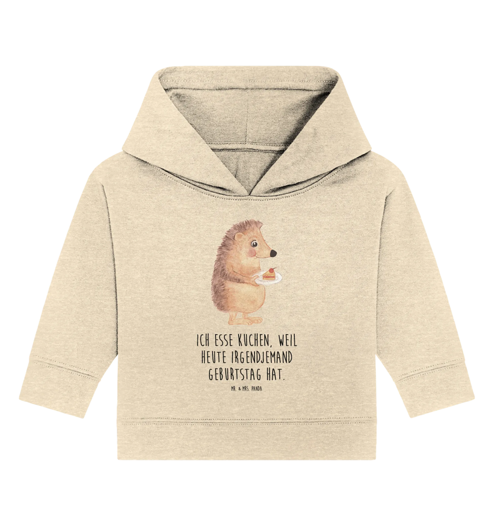 Organic Baby Hoodie Igel Kuchenstück Baby Kapuzenshirt, Baby Kapuzensweatshirt, Baby Hoodie, Baby Pullover, Tiermotive, Gute Laune, lustige Sprüche, Tiere, Igel, Essen Spruch, Kuchen, Backen Geschenk, Kuchen backen, Einladung Party, Geburtstagskuchen, Torte