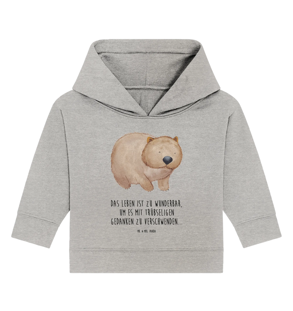 Organic Baby Hoodie Wombat Baby Kapuzenshirt, Baby Kapuzensweatshirt, Baby Hoodie, Baby Pullover, Tiermotive, Gute Laune, lustige Sprüche, Tiere, Wombat, Das Leben ist schön, Motivation, Spruch, Australien