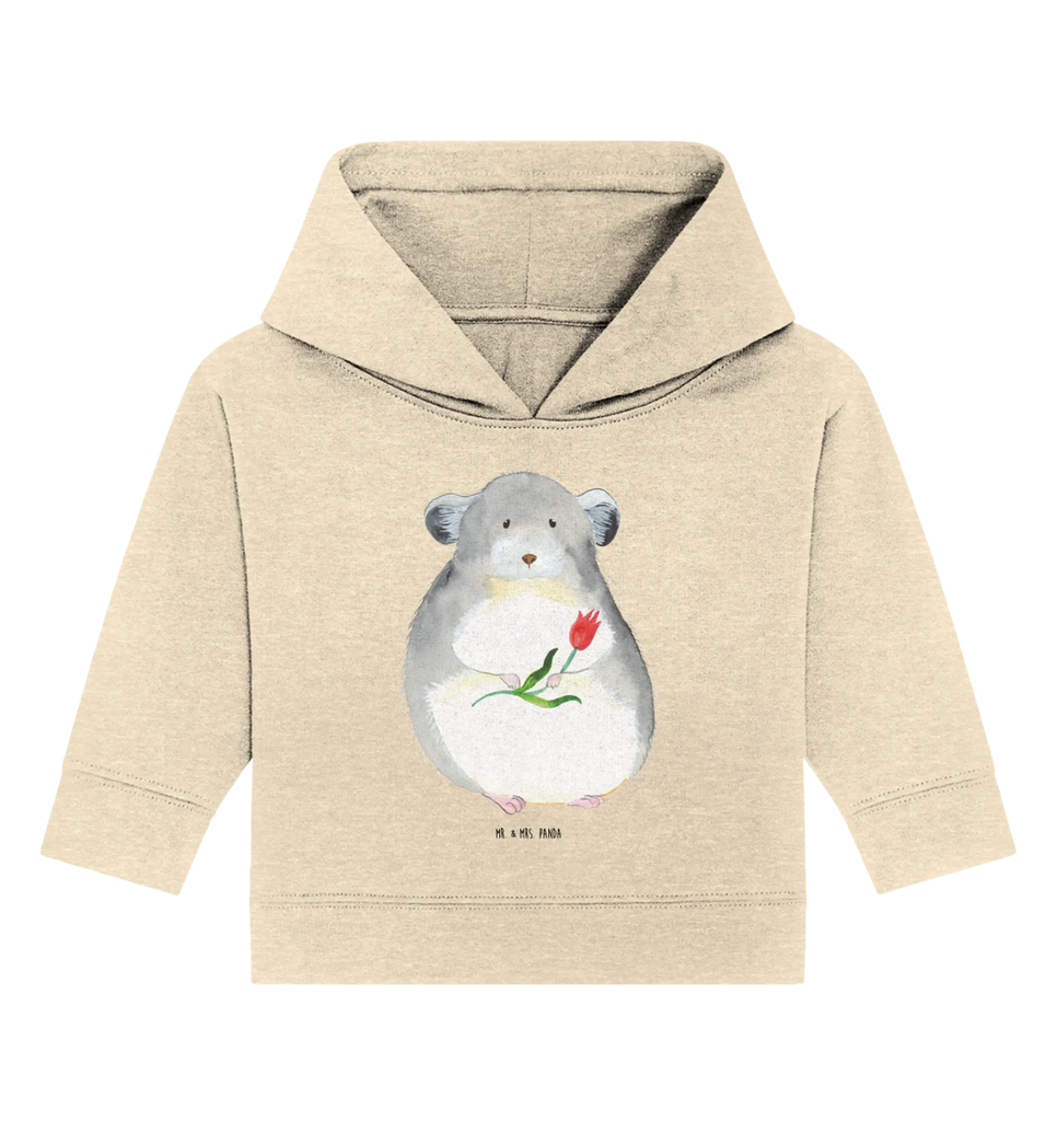 Organic Baby Hoodie Chinchilla Blume Baby Kapuzenshirt, Baby Kapuzensweatshirt, Baby Hoodie, Baby Pullover, Tiermotive, Gute Laune, lustige Sprüche, Tiere, Chinchilla, Chinchillas, Liebeskummer, Kummer, Depressionen, traurig sein, Chaos, Glücklichsein, Büro, Büroalltag