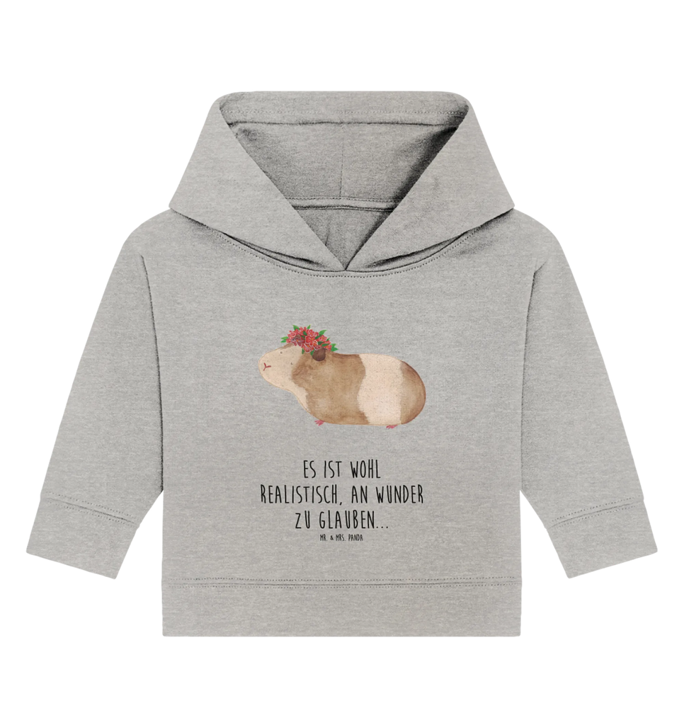 Organic Baby Hoodie Guinea pig wisdom Baby Kapuzenshirt, Baby Kapuzensweatshirt, Baby Hoodie, Baby Pullover, Tiermotive, Gute Laune, lustige Sprüche, Tiere, Meerschweinchen, Meerie, Meeries, Wunder, Blumenkind, Realität, Spruch, Weisheit, Motivation, Wunderland