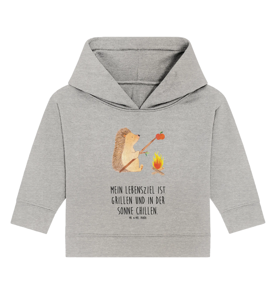 Organic Baby Hoodie Igel Grillen Baby Kapuzenshirt, Baby Kapuzensweatshirt, Baby Hoodie, Baby Pullover, Tiermotive, Gute Laune, lustige Sprüche, Tiere, Igel, Grillen, Ziele, Motivation, arbeitslos, Sinn des Lebens, Spruch